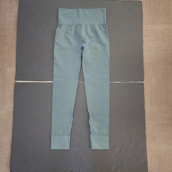 Madewell MWL Teal Green Seamless Ribbed Leggings NF342 Size XXS-XS NWT - Picture 2 of 6